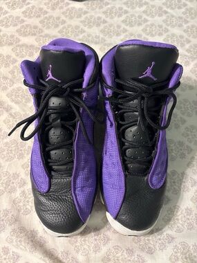 Jordan 13s in Black and Purple